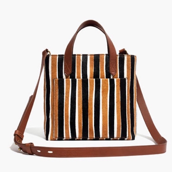 Madewell Handbags - MADEWELL Small Transport CB in Striped Calf Hair